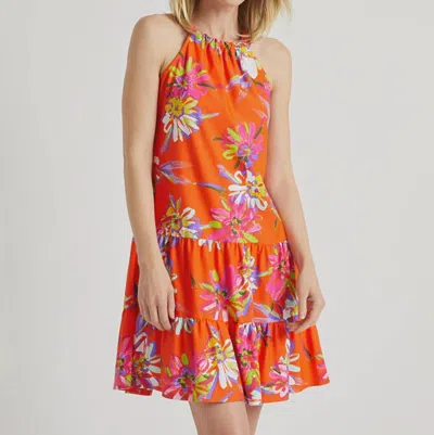 Jude Connally Leanna Dress In Impressionist Apricot In Multi