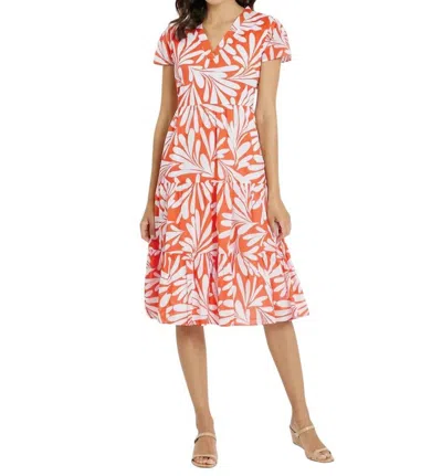 Jude Connally Libby Cotton Voile Dress In Orange/wht In Multi