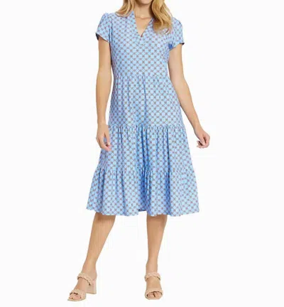 Jude Connally Libby Dress In Circle Geo Bluebell In Multi