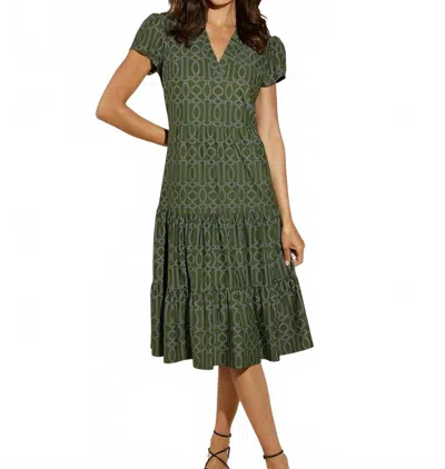 Jude Connally Libby Dress In Garden Gate Loden In Green