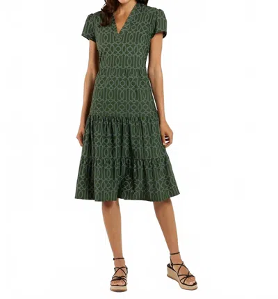 Jude Connally Libby Midi Dress In Garden Gate Loden In Green