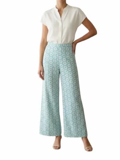 Jude Connally Lolly Wide Leg Pant In Star Lattice Light Blue