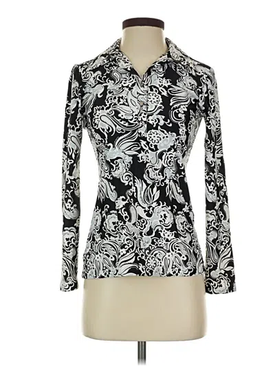 Pre-owned Jude Connally Long Sleeve Blouse In Silver