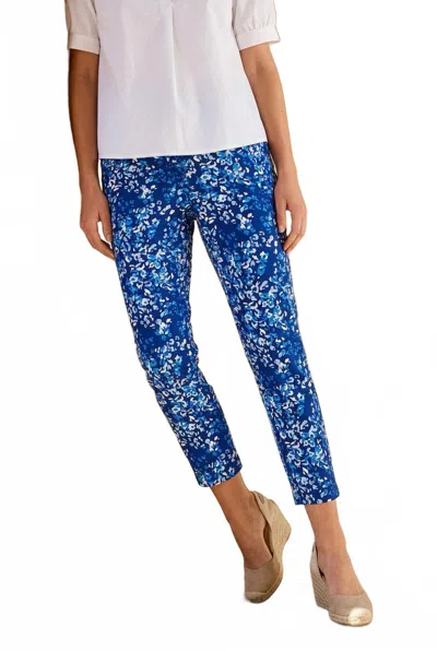 Jude Connally Lucia Painterly Cheetah Beacon Pants In Blue & White In Multi