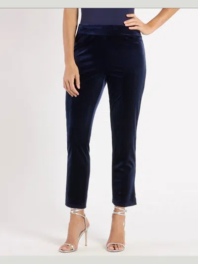 Jude Connally Lucia Stretch Velvet Pants In Timeless Navy In Blue