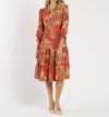 Jude Connally Maggie Dress In Classic Mums Paprika In Multi