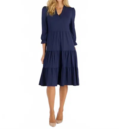 Jude Connally Maggie Midi Dress In Navy In Blue
