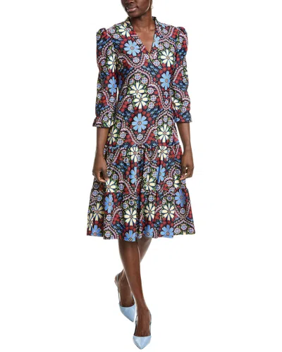 Jude Connally Maggie Tiered Midi Dress In Multi