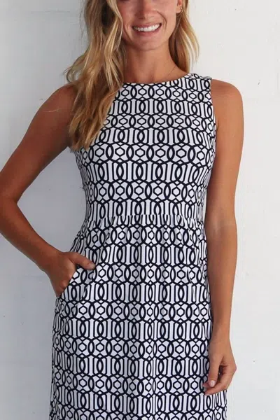 Jude Connally Mary Pat Dress In Bamboo Dot White/navy