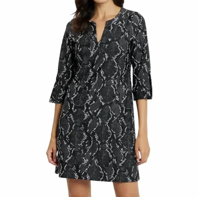 Jude Connally Megan Dress In Black Snakeskin In Multi