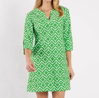 Jude Connally Megan Mini Dress In Sail Geo Grass Green