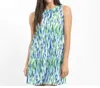 Jude Connally Melody Dress In Mod Watercolor Blue/green In Blue