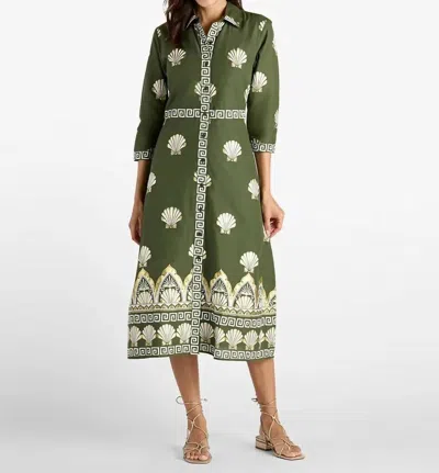 Jude Connally Minna Dress In Gilden Shell Loden In Green
