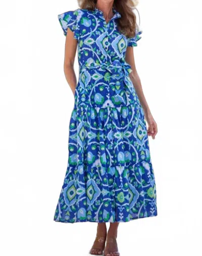 Jude Connally Mirabella Midi Dress In Garden Cobalt In Blue