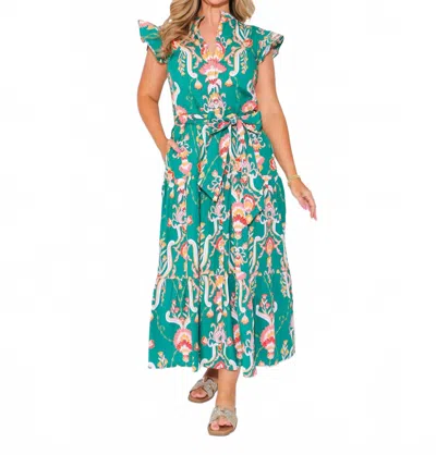 Jude Connally Mirabella Stretch Maxi Dress In Green In Multi