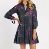 Jude Connally Monaco Midi Dress In Grand Tiger Navy Gold In Green