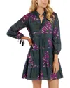 Jude Connally Monaco Midi Dress In Grand Tiger Navy Gold In Green