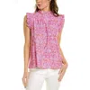 Jude Connally Mylie Top In Hidden Zebras In Pink