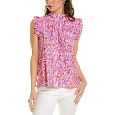 Jude Connally Mylie Top In Hidden Zebras In Pink