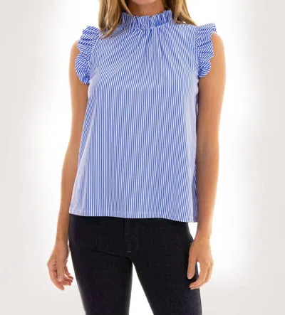Jude Connally Mylie Top In Pinstripe Royal In Blue