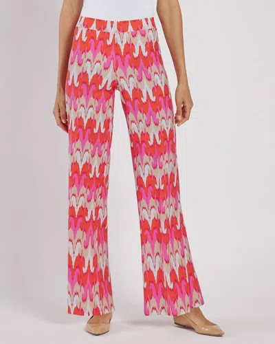 Jude Connally Nicolette Pull-on Wide-leg Pants In Paradise Ikat Peony In Pink
