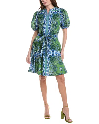 Jude Connally Paisley Mini Dress In Green