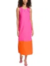Jude Connally Pamela Dress In Hot Pink/apricot In Multi