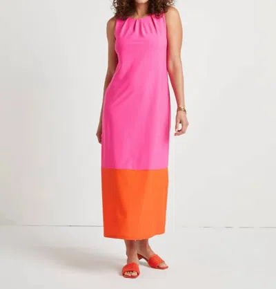 Jude Connally Pamela Dress In Hot Pink/apricot