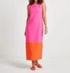Jude Connally Pamela Dress In Hot Pink/apricot In Multi