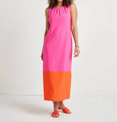 Jude Connally Pamela Dress In Hot Pink/apricot In Multi
