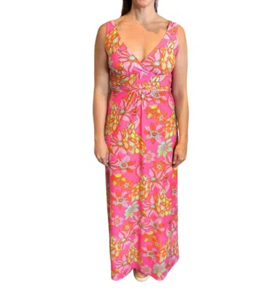 Jude Connally Penelope Maxi Dress In Twirling Peacock Spring Pink In Multi