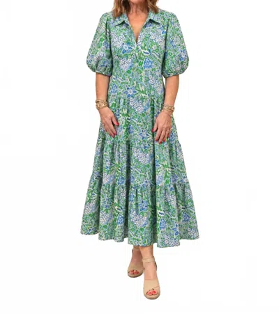 Jude Connally Portia Midi Dress In Butterfly Botanical Grass In Multi