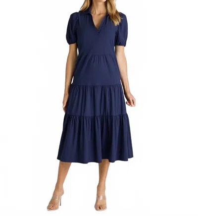 Jude Connally Portia Midi Dress In Navy In Blue