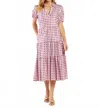 Jude Connally Portia Midi Dress In Petite Rattan Raspberry Gold In Pink