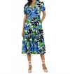 Jude Connally Portia V-neck Midi Dress In Wild Blossom Blue In Black