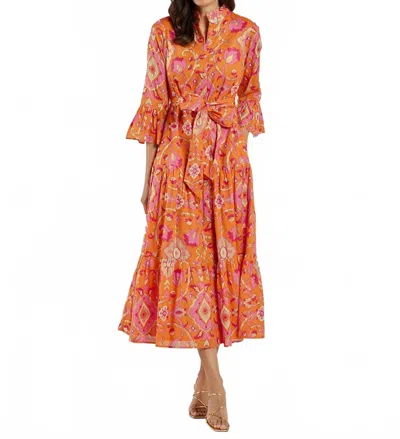 Jude Connally Roxie Boho-chic Maxi Dress In Gilded Garden Mandarin Gold In Multi