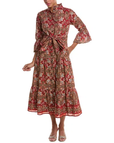 Jude Connally Roxie Maxi Shirt Dress In Itc-italian Tile Claret