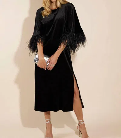 Jude Connally Royce Midi Dress In Black In Metallic