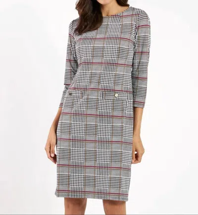 Jude Connally Sabine Mini Dress In Glen Plaid Black In Multi