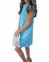 Jude Connally Shari Dress In Diamond Ikat Santorini Blue In Blue
