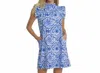Jude Connally Shari Dress In Painted Tile Cobalt In Blue