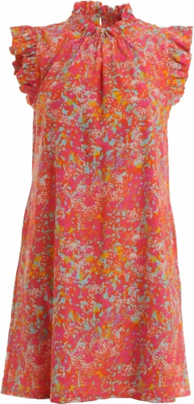 Jude Connally Shari Mini Dress In Watercolor Floral Spring Pink In Multi