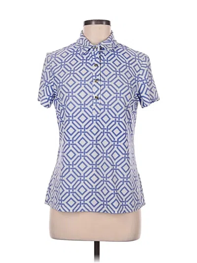 Pre-owned Jude Connally Short Sleeve Blouse In Blue