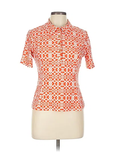 Pre-owned Jude Connally Short Sleeve Blouse In Orange