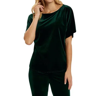 Jude Connally Sophie Velvet Top In Palce Green In Multi