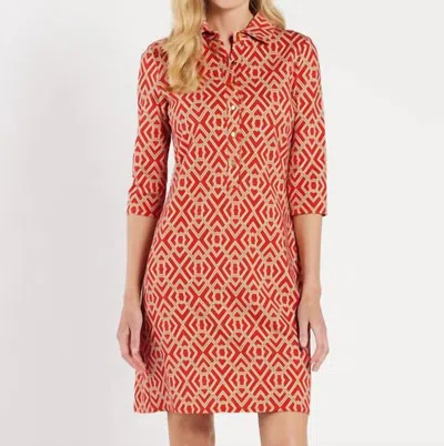 Jude Connally Susanna Dress In Garden Lattice Paprika