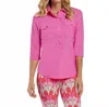 Jude Connally Sylvia Quarter Sleeve Top In Peony Pink In Pink