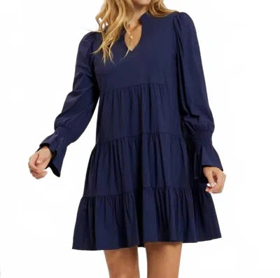 Jude Connally Tammi Dress In Fall Chintz Navy In Blue