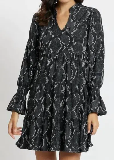 Jude Connally Tammi Floral Dress In Snakeskin In Black
