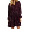 Jude Connally Tammi Sequin Mini Dress In Garnet In Burgundy